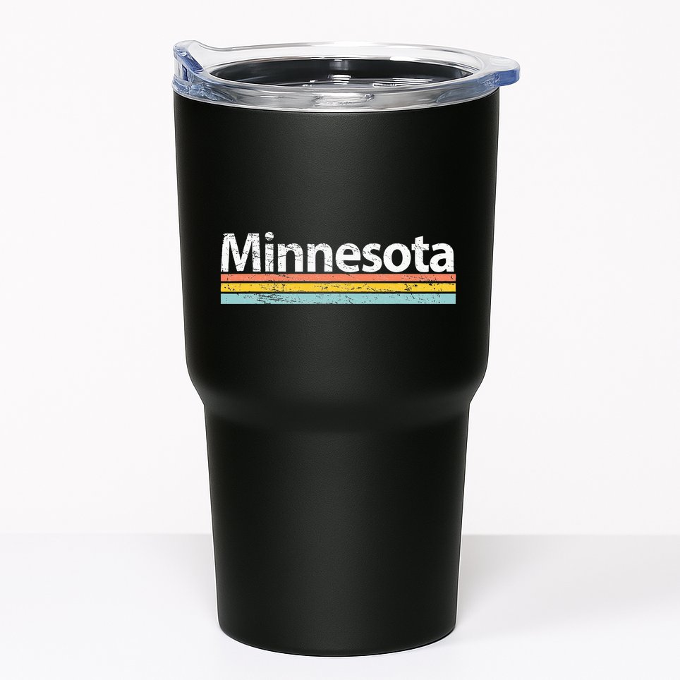 Minnesota Mn Vintage Worn Design Retro Stripes Classic Tumbler