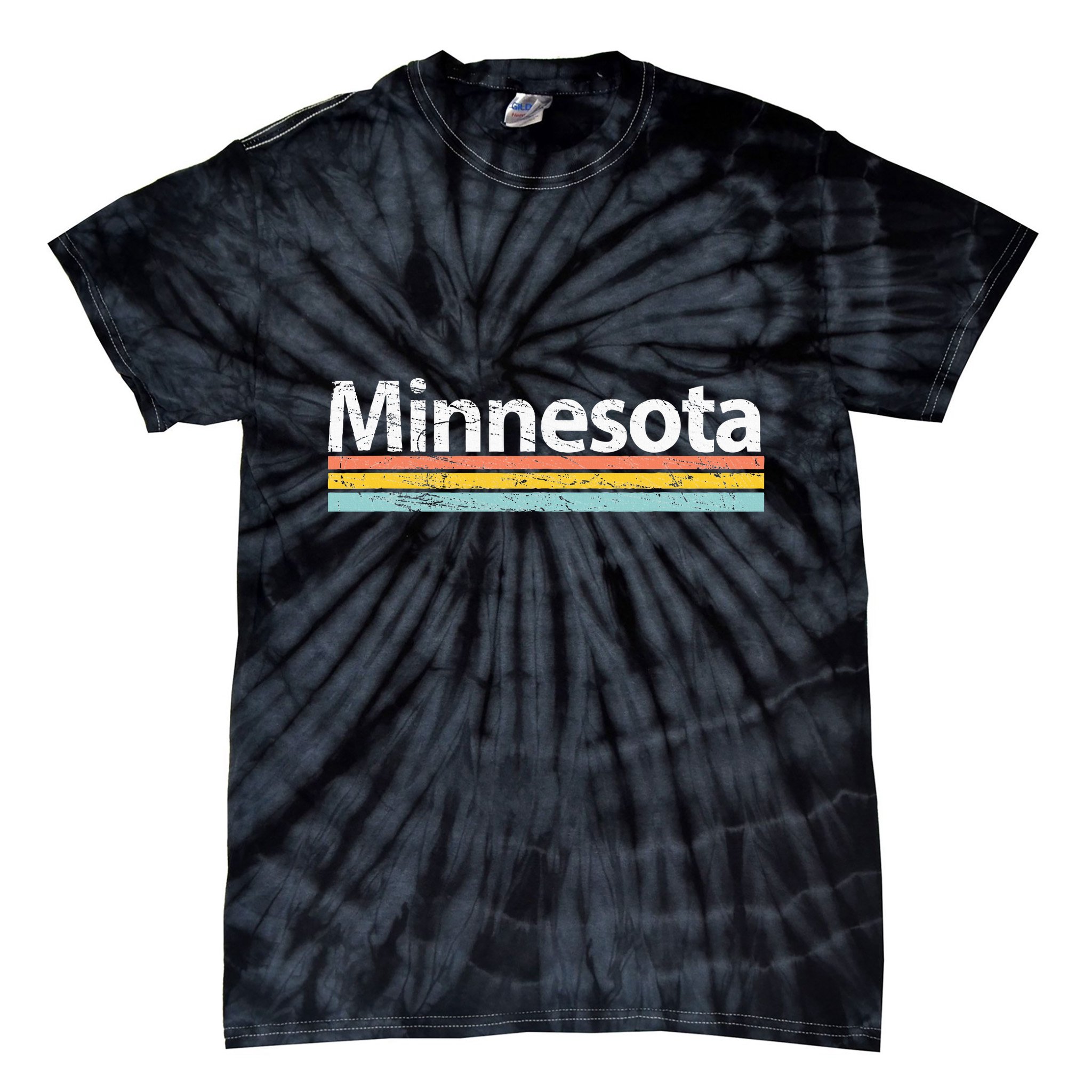 Minnesota Mn Vintage Worn Design Retro Stripes Classic Tie-Dye T-Shirt
