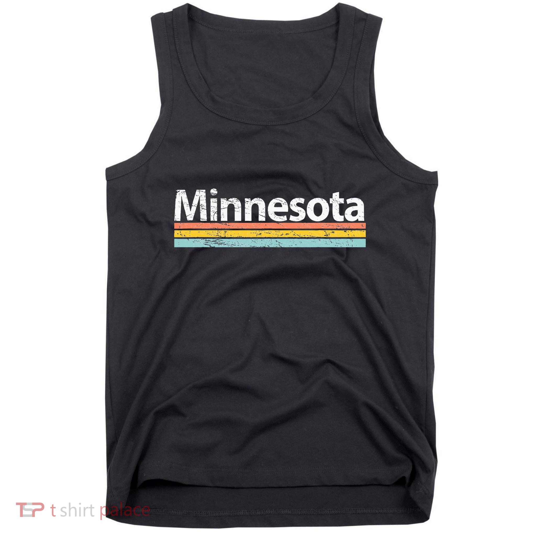 Minnesota Mn Vintage Worn Design Retro Stripes Classic Tank Top