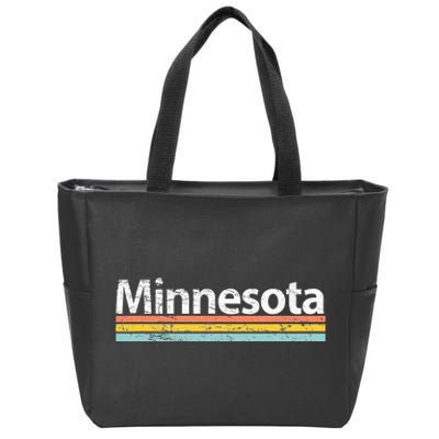 Minnesota Mn Vintage Worn Design Retro Stripes Classic Zip Tote Bag