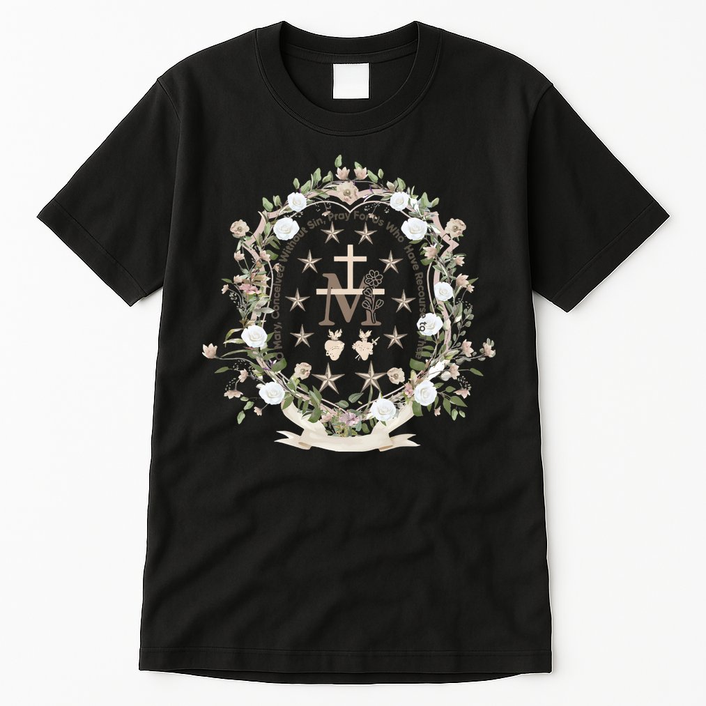 Marian Medal Virgin Mary Marian Cross Tall T-Shirt
