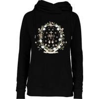 Marian Medal Virgin Mary Marian Cross Womens Funnel Neck Pullover Hood