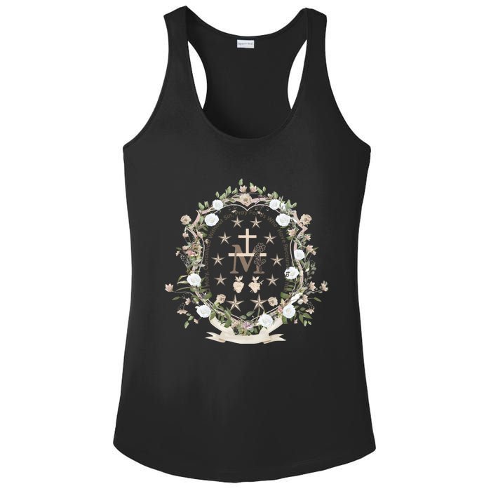 Marian Medal Virgin Mary Marian Cross Ladies PosiCharge Competitor Racerback Tank