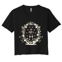 Marian Medal Virgin Mary Marian Cross Women's Crop Top Tee