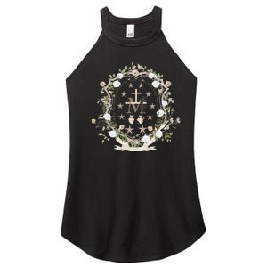 Marian Medal Virgin Mary Marian Cross Women's Perfect Tri Rocker Tank