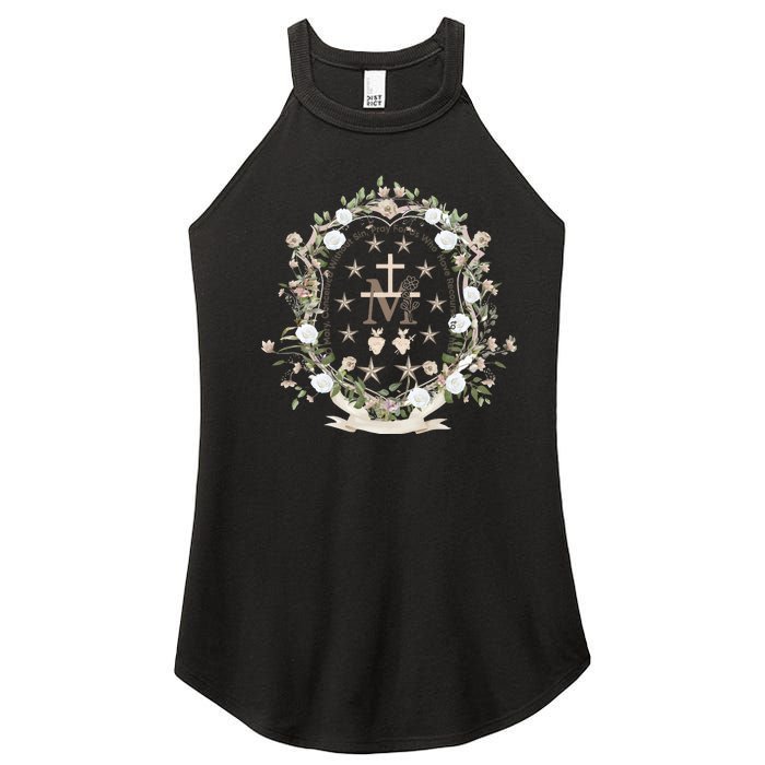 Marian Medal Virgin Mary Marian Cross Women's Perfect Tri Rocker Tank