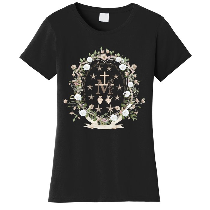 Marian Medal Virgin Mary Marian Cross Women's T-Shirt