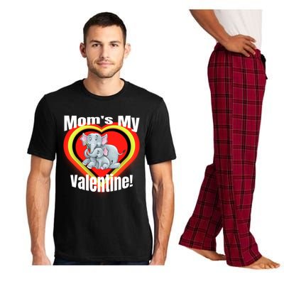 Mom's My Valentines Day Cute Mother And Elephant Gift Pajama Set