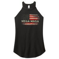 Mega Maga Vintage American US Flag Trump Supporter Women’s Perfect Tri Rocker Tank