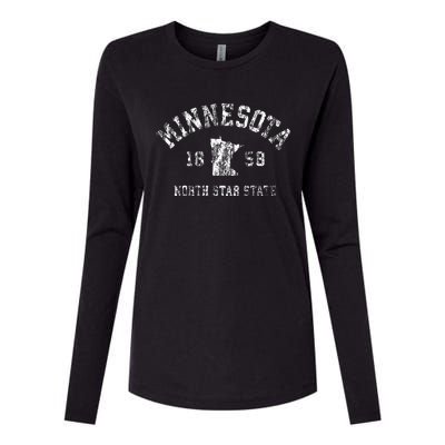 Minnesota Mn Vintage Sports Design Minnesotan Womens Cotton Relaxed Long Sleeve T-Shirt