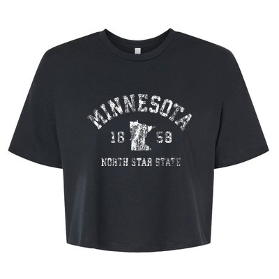 Minnesota Mn Vintage Sports Design Minnesotan Bella+Canvas Jersey Crop Tee