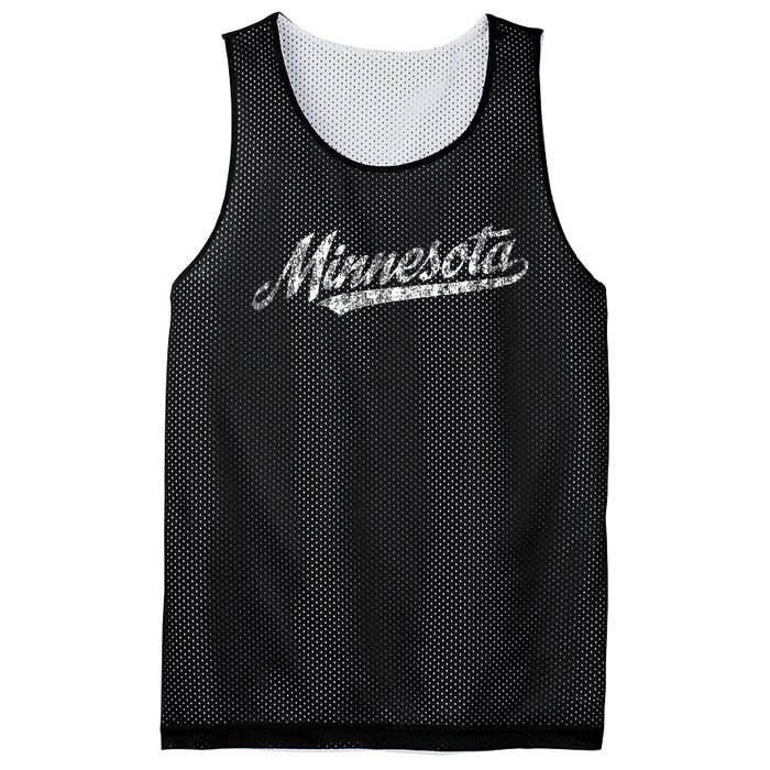 Minnesota Mn Vintage Sports Script Retro Mesh Reversible Basketball Jersey Tank