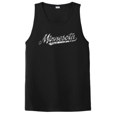 Minnesota Mn Vintage Sports Script Retro PosiCharge Competitor Tank