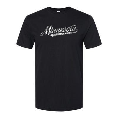 Minnesota Mn Vintage Sports Script Retro Softstyle CVC T-Shirt