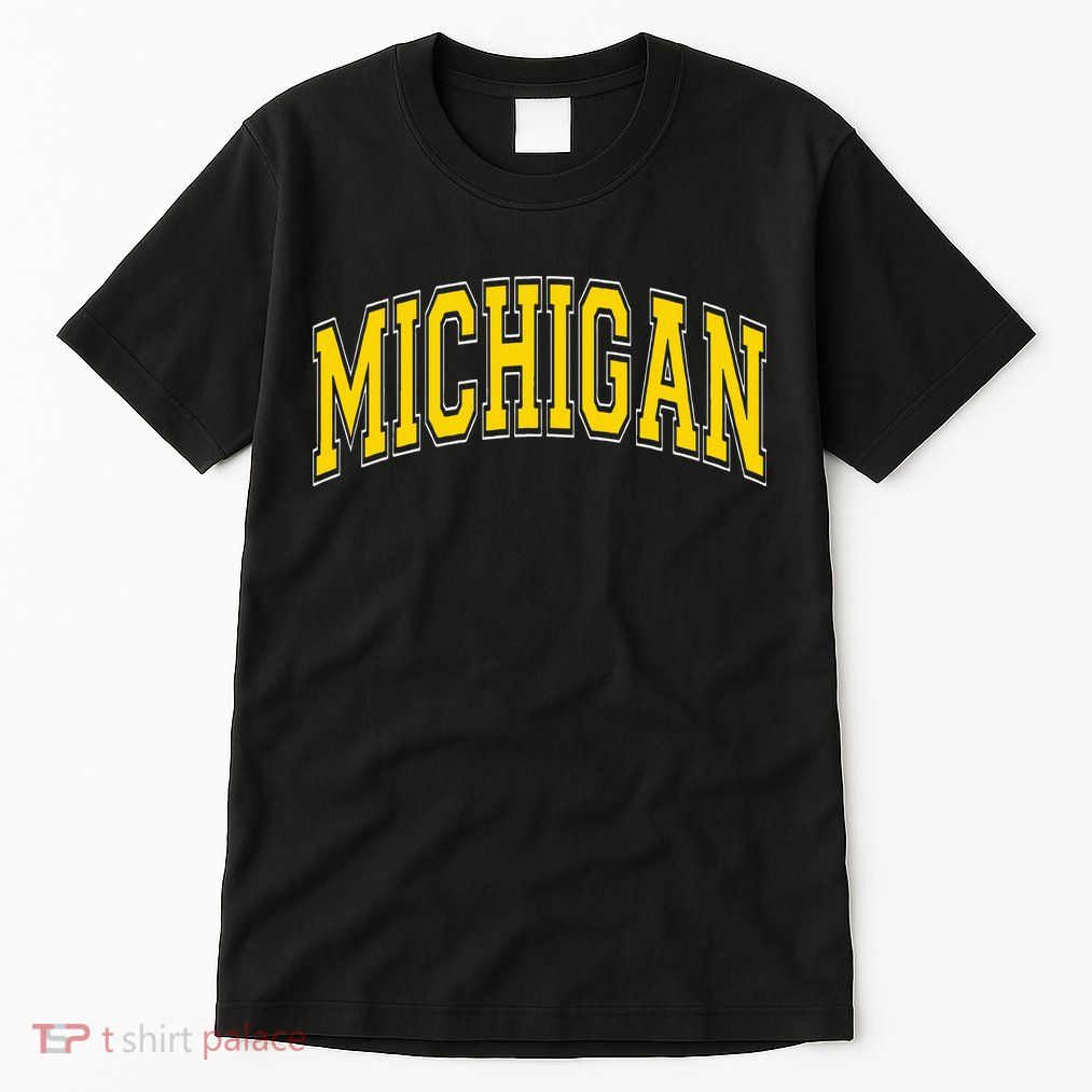 Michigan MI VintageStyle Maize Font Tall T-Shirt