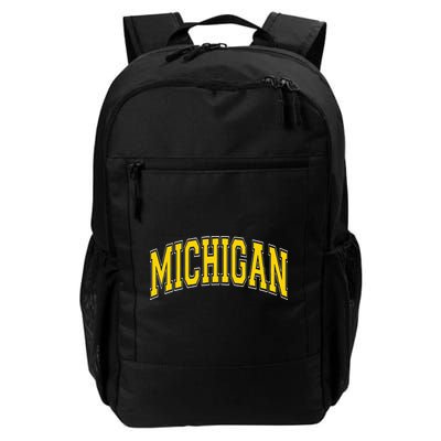 Michigan MI VintageStyle Maize Font Backpack