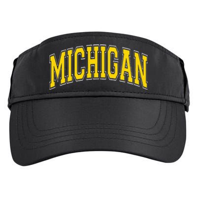 Michigan MI VintageStyle Maize Font Adult Drive Performance Visor