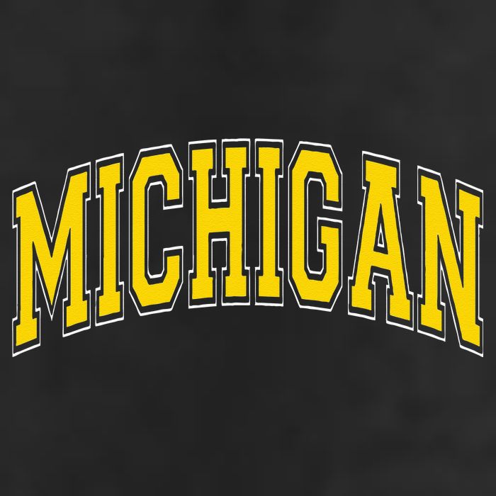 Michigan MI VintageStyle Maize Font Tumbler