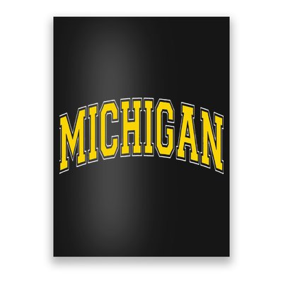 Michigan MI VintageStyle Maize Font Poster
