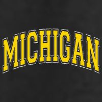 Michigan MI VintageStyle Maize Font Golf Towel