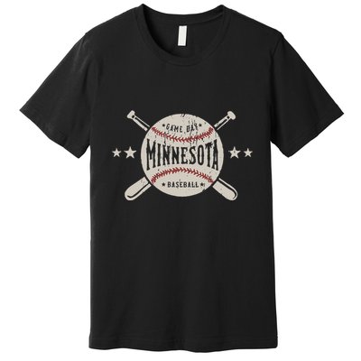 Minnesota Mn Vintage Baseball Premium T-Shirt