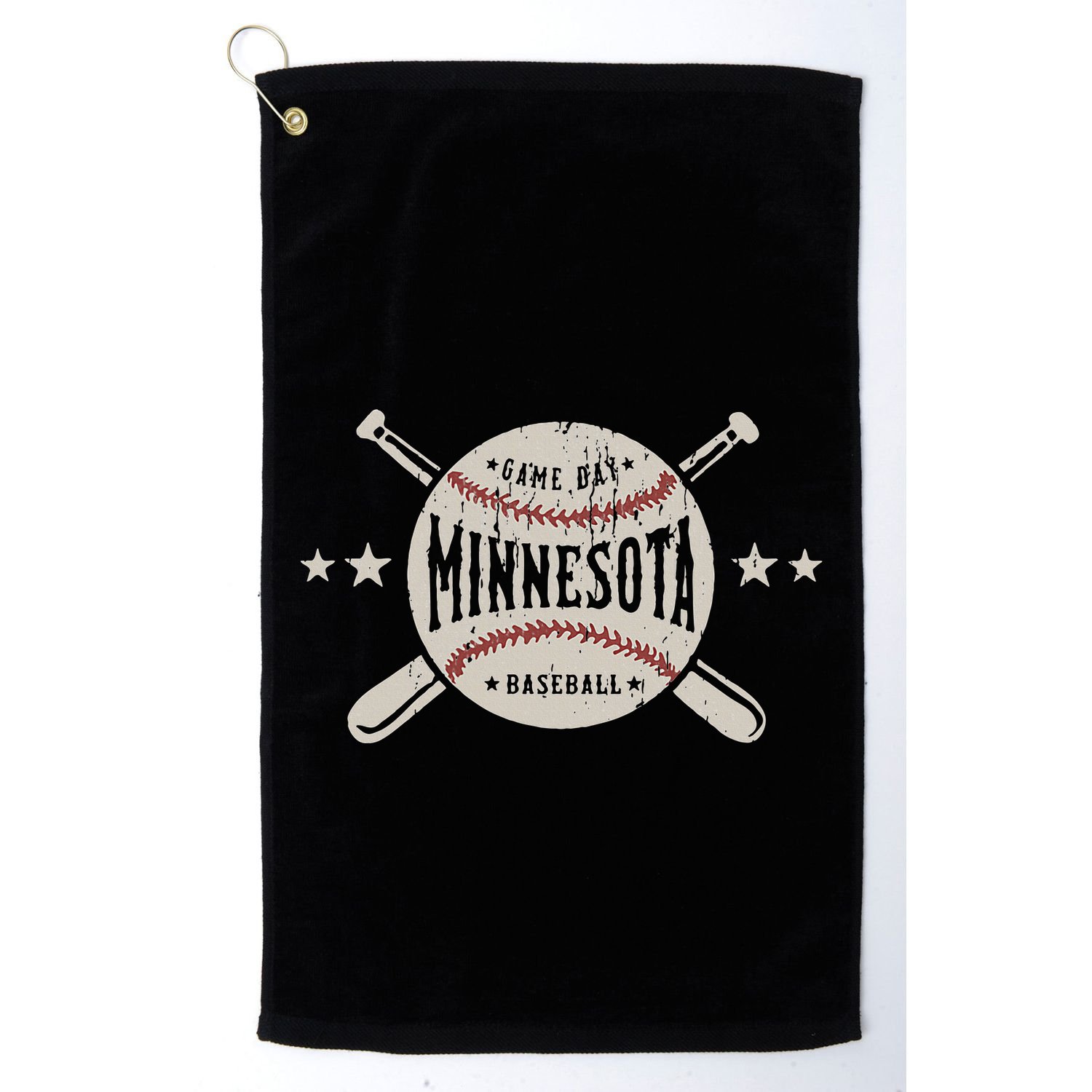 Minnesota Mn Vintage Baseball Golf Towel