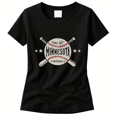 Minnesota Mn Vintage Baseball Womens T-Shirt