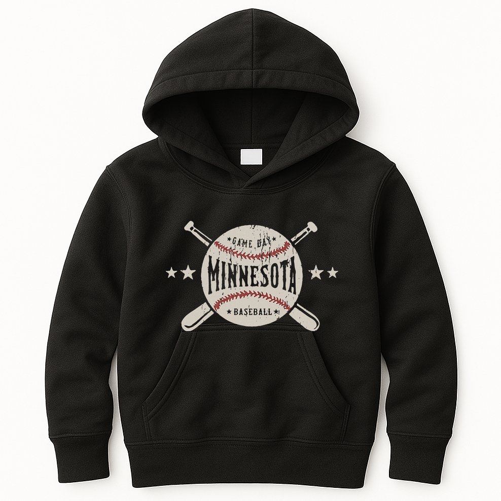 Minnesota Mn Vintage Baseball Kids Hoodie