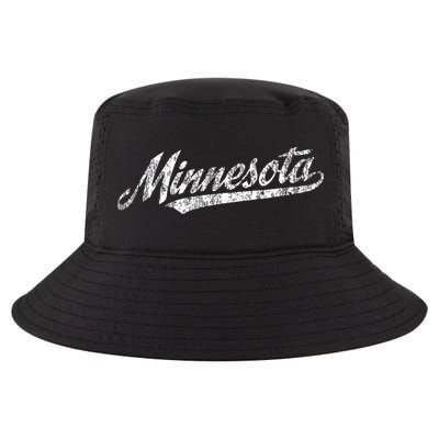Minnesota Mn Vintage Sports Script Retro Cool Comfort Performance Bucket Hat