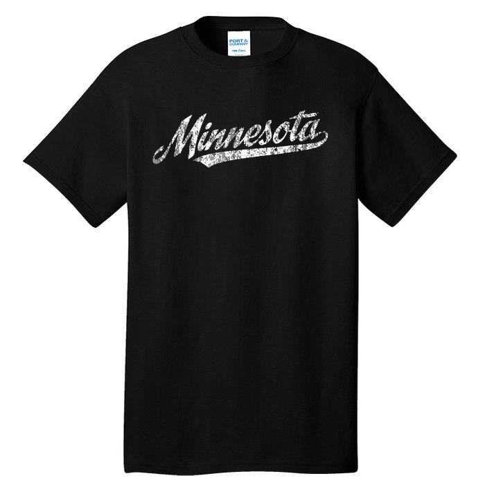 Minnesota Mn Vintage Sports Script Retro Tall T-Shirt