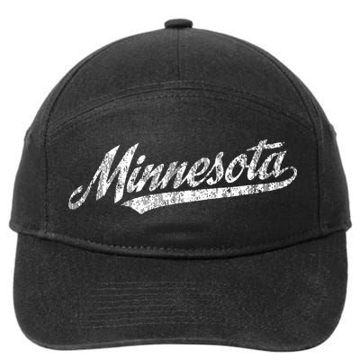 Minnesota Mn Vintage Sports Script Retro 7-Panel Snapback Hat