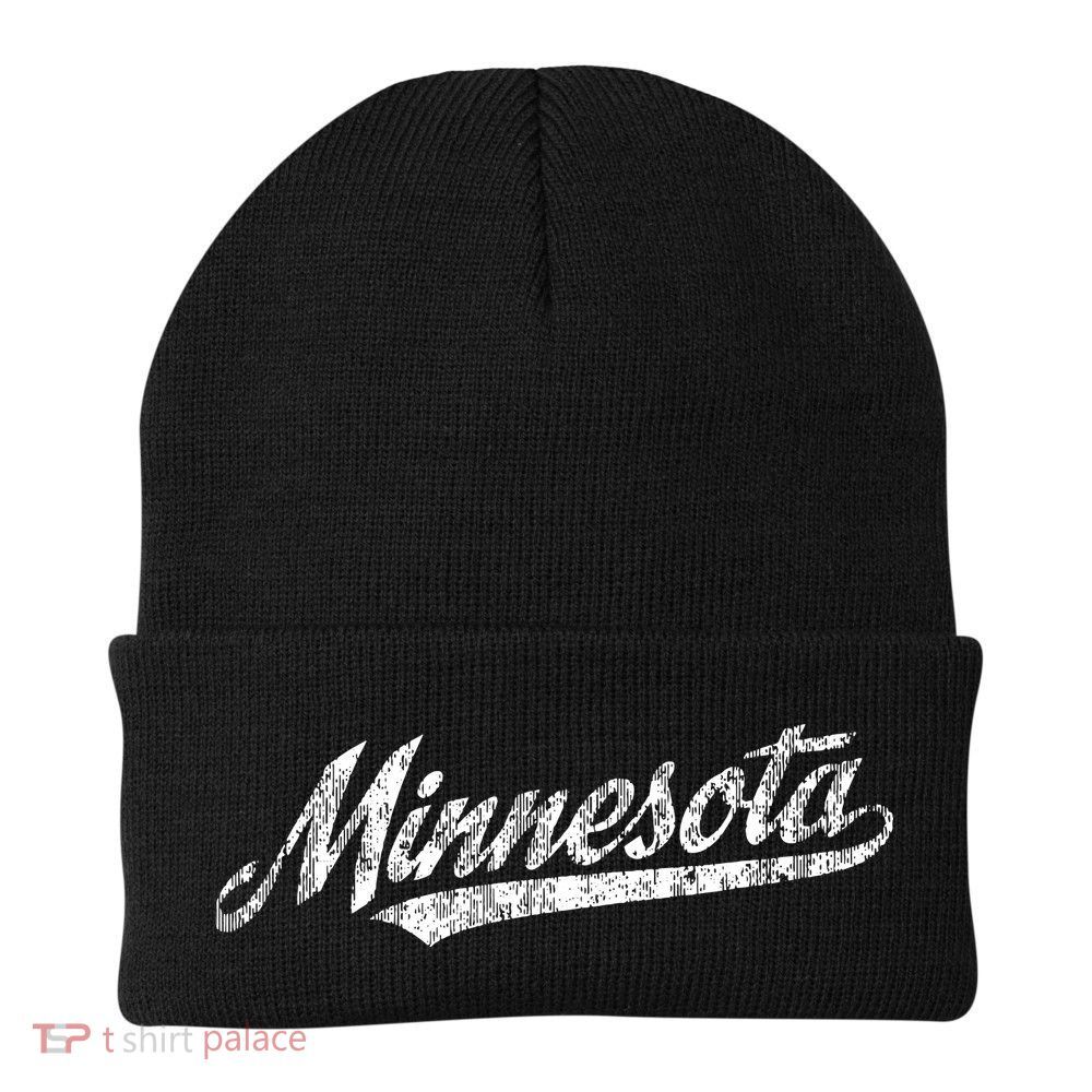 Minnesota Mn Vintage Sports Script Retro Beanie