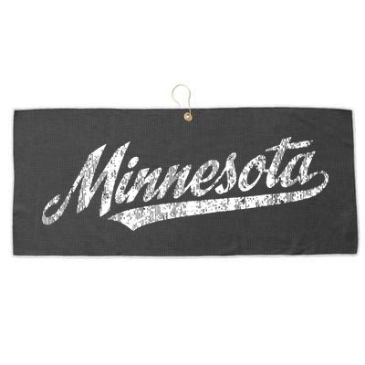Minnesota Mn Vintage Sports Script Retro Large Microfiber Waffle Golf Towel