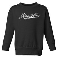 Minnesota Mn Vintage Sports Script Retro Toddler Sweatshirt