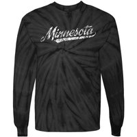 Minnesota Mn Vintage Sports Script Retro Tie-Dye Long Sleeve Shirt