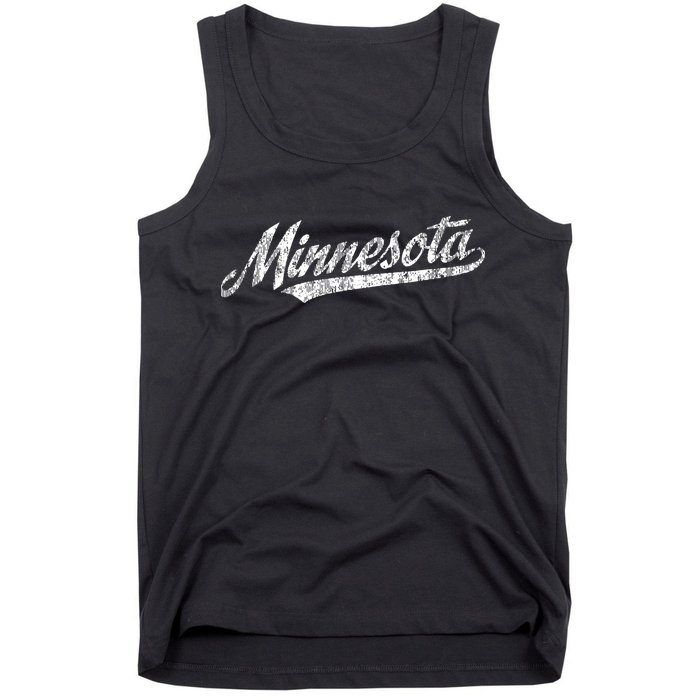 Minnesota Mn Vintage Sports Script Retro Tank Top