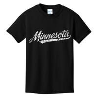 Minnesota Mn Vintage Sports Script Retro Kids T-Shirt