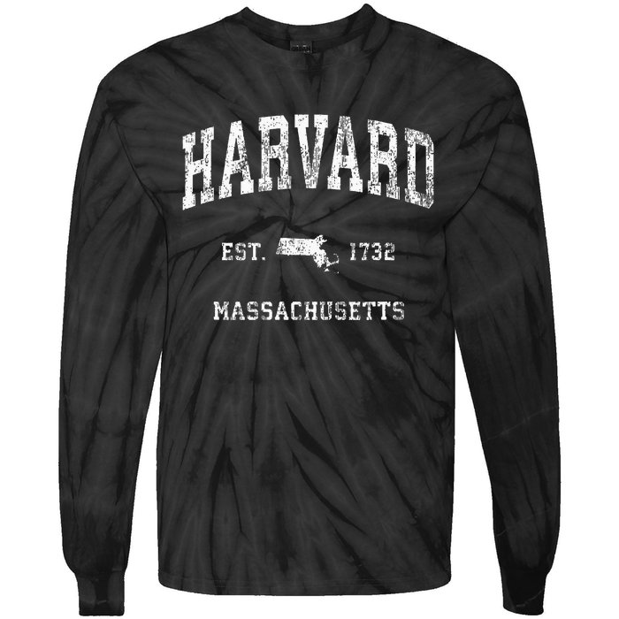 Massachusetts Ma Vintage Athletic Sports Tie-Dye Long Sleeve Shirt