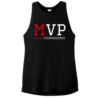 Mvp Madam Vice President Varsity Gift Ladies PosiCharge Tri-Blend Wicking Tank