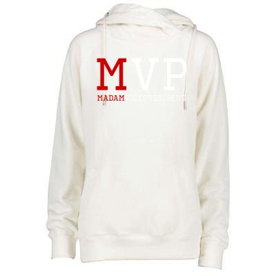 Mvp Madam Vice President Varsity Gift Womens Funnel Neck Pullover Hood