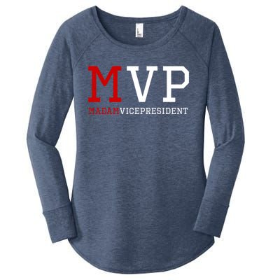 Mvp Madam Vice President Varsity Gift Women's Perfect Tri Tunic Long Sleeve Shirt