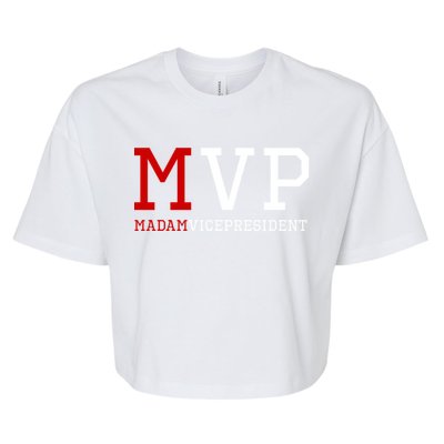 Mvp Madam Vice President Varsity Gift Bella+Canvas Jersey Crop Tee