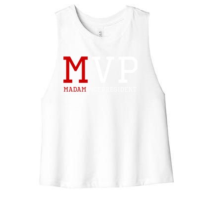 Mvp Madam Vice President Varsity Gift Women's Racerback Cropped Tank