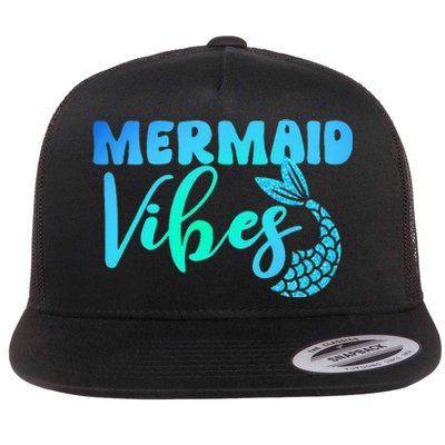 Mermaid Mermaid Vibes Tail Swimming Beach Flat Bill Trucker Hat