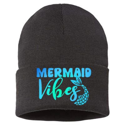 Mermaid Mermaid Vibes Tail Swimming Beach Sustainable Knit Beanie