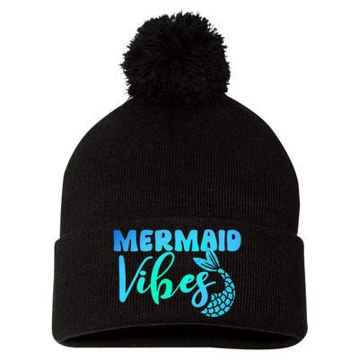 Mermaid Mermaid Vibes Tail Swimming Beach Pom Pom 12in Knit Beanie