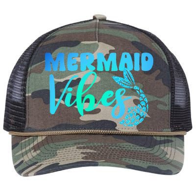 Mermaid Mermaid Vibes Tail Swimming Beach Retro Rope Trucker Hat Cap