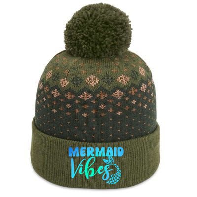 Mermaid Mermaid Vibes Tail Swimming Beach The Baniff Cuffed Pom Beanie