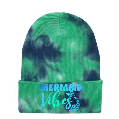 Mermaid Mermaid Vibes Tail Swimming Beach Tie Dye 12in Knit Beanie