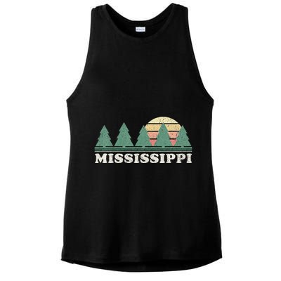 Mississippi Ms Vintage Graphic Retro 70s Design Ladies PosiCharge Tri-Blend Wicking Tank